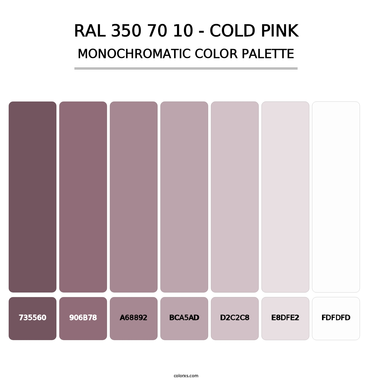 RAL 350 70 10 - Cold Pink - Monochromatic Color Palette