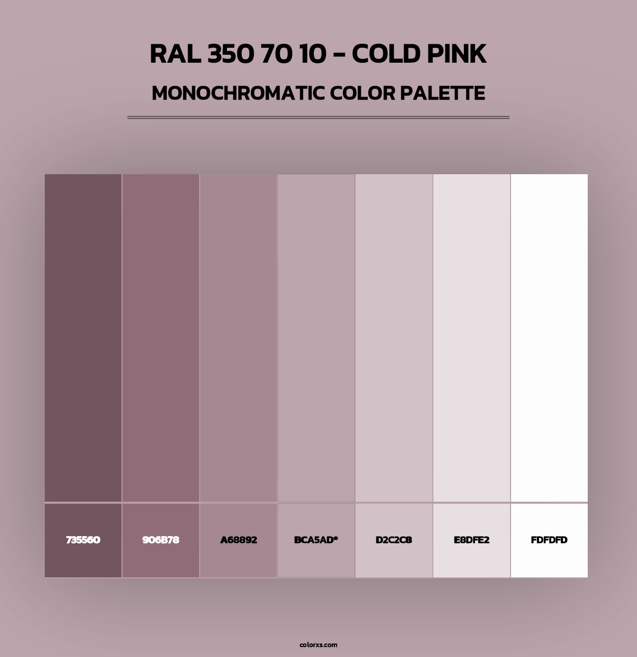 RAL 350 70 10 - Cold Pink - Monochromatic Color Palette