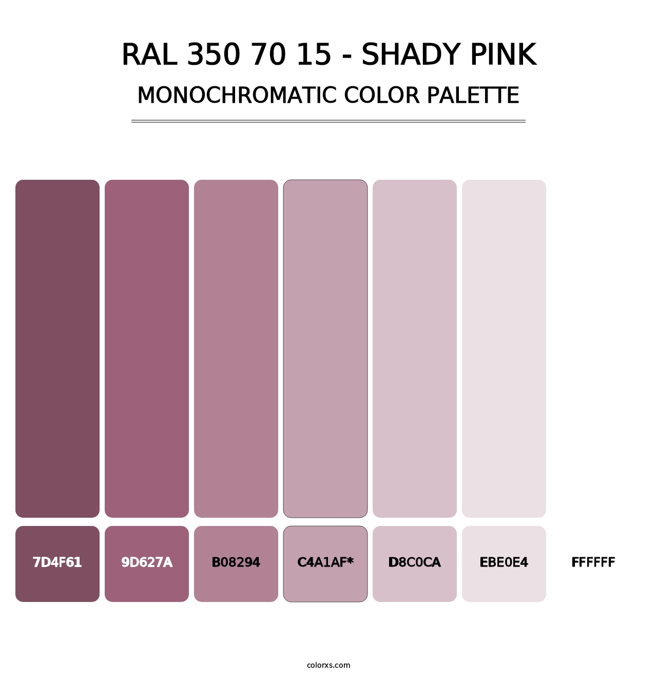 RAL 350 70 15 - Shady Pink - Monochromatic Color Palette