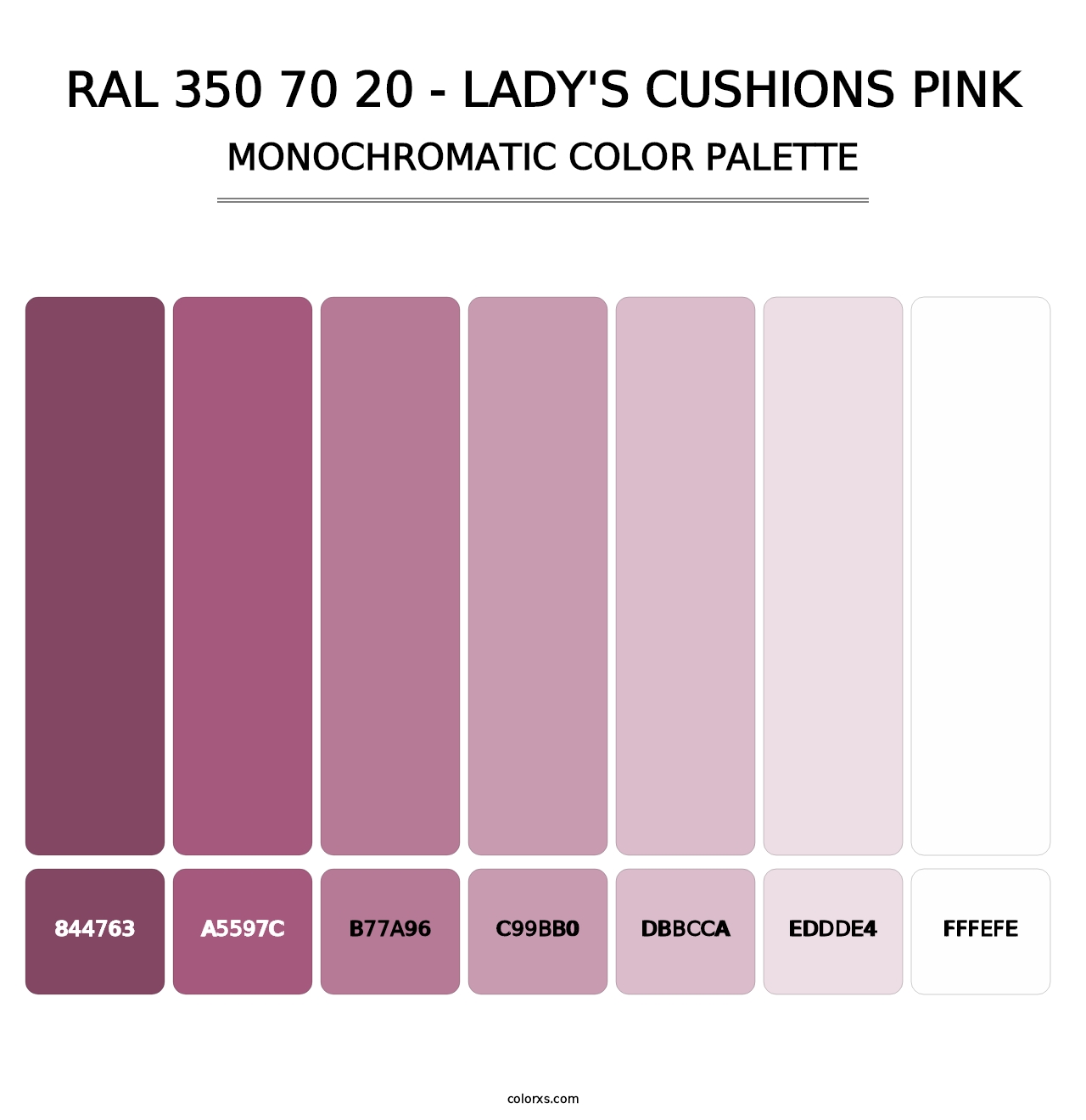 RAL 350 70 20 - Lady's Cushions Pink - Monochromatic Color Palette