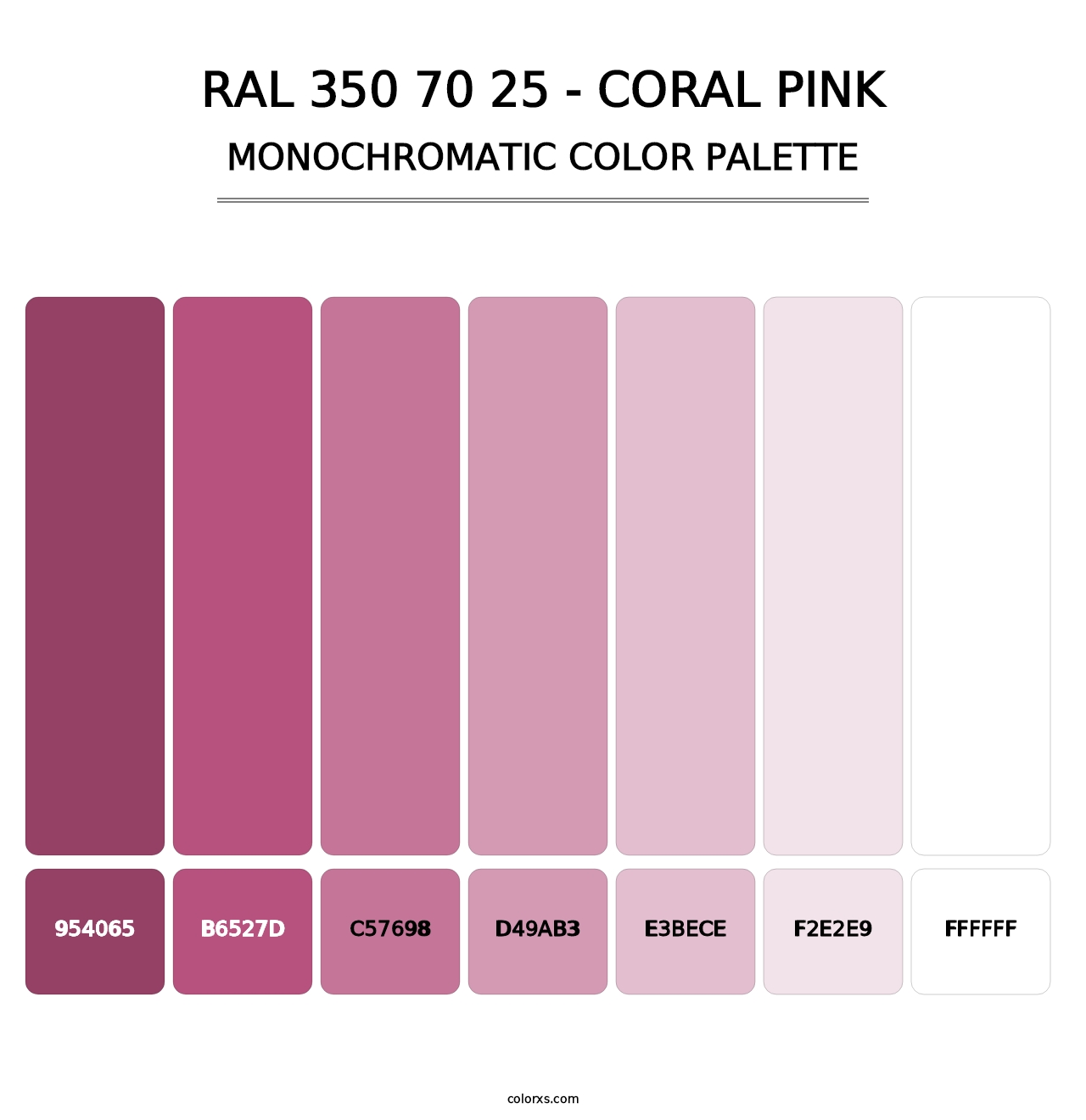 RAL 350 70 25 - Coral Pink - Monochromatic Color Palette