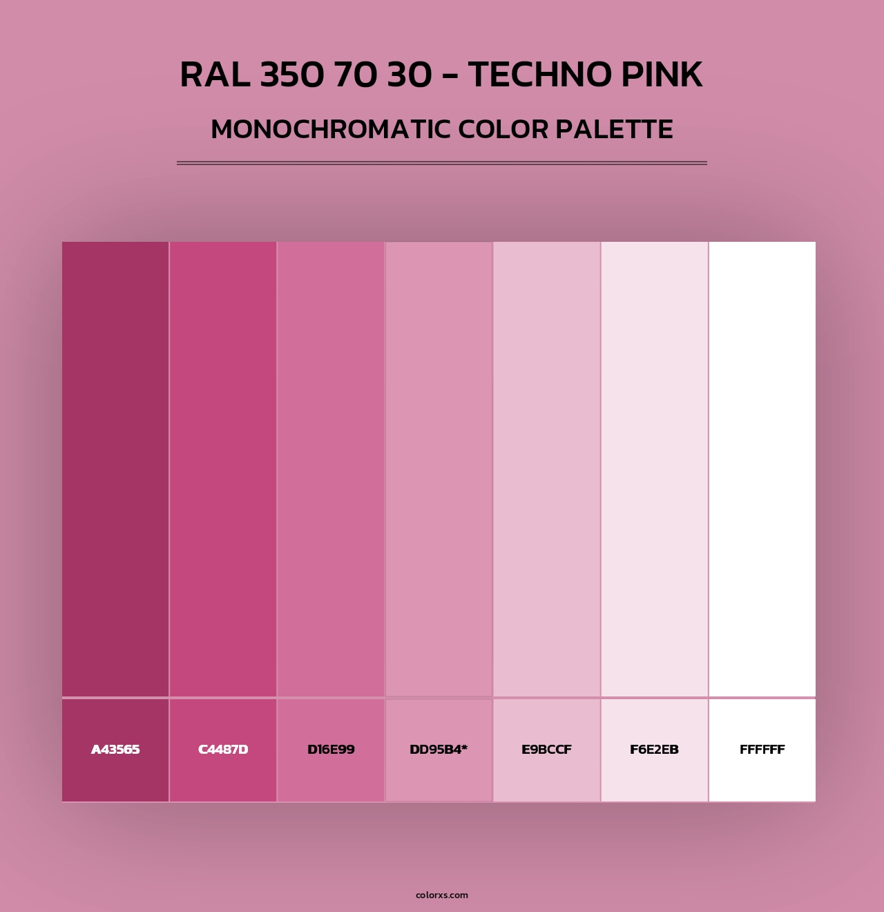 RAL 350 70 30 - Techno Pink - Monochromatic Color Palette