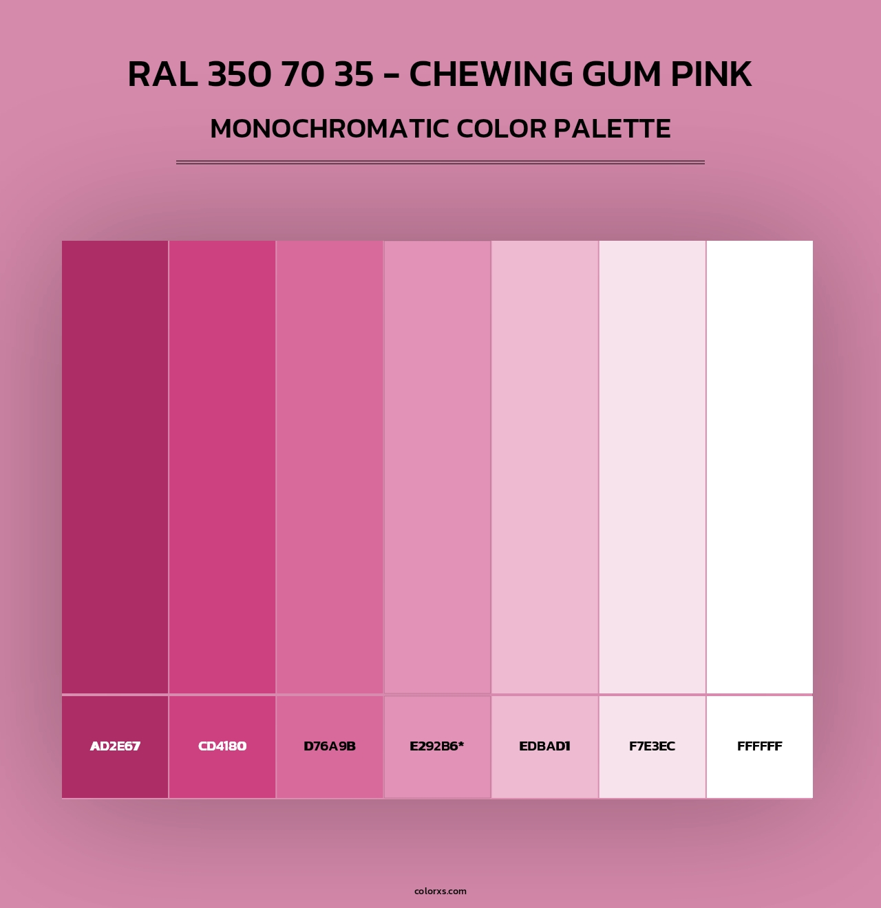 RAL 350 70 35 - Chewing Gum Pink - Monochromatic Color Palette