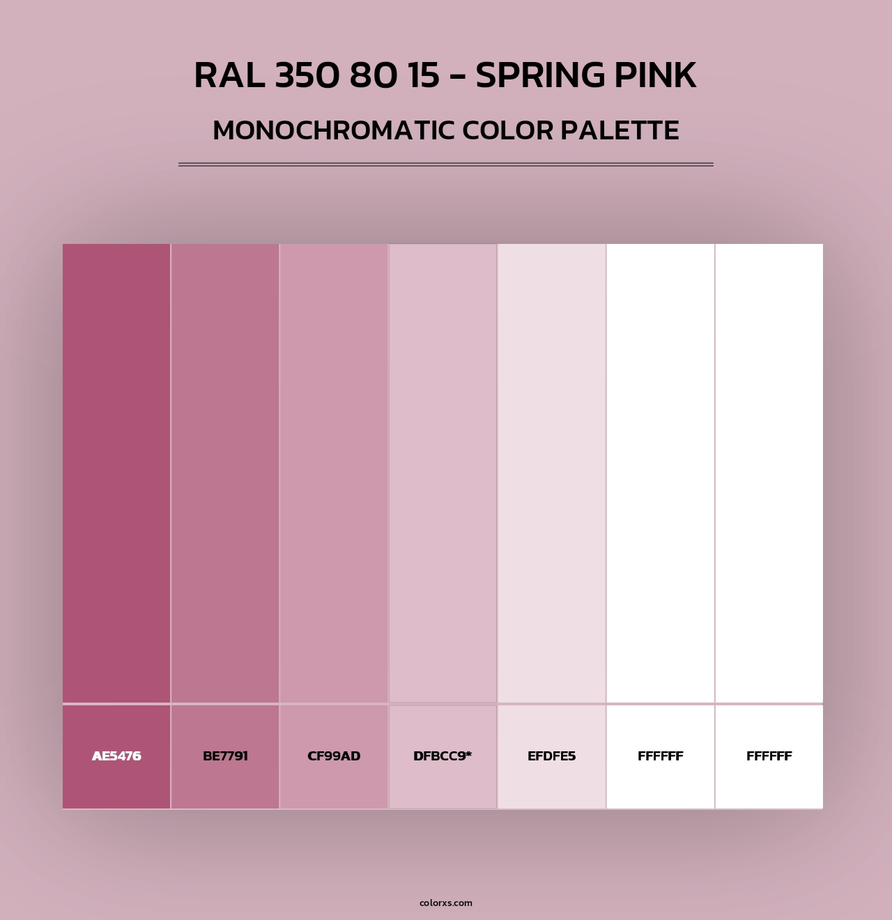 RAL 350 80 15 - Spring Pink - Monochromatic Color Palette
