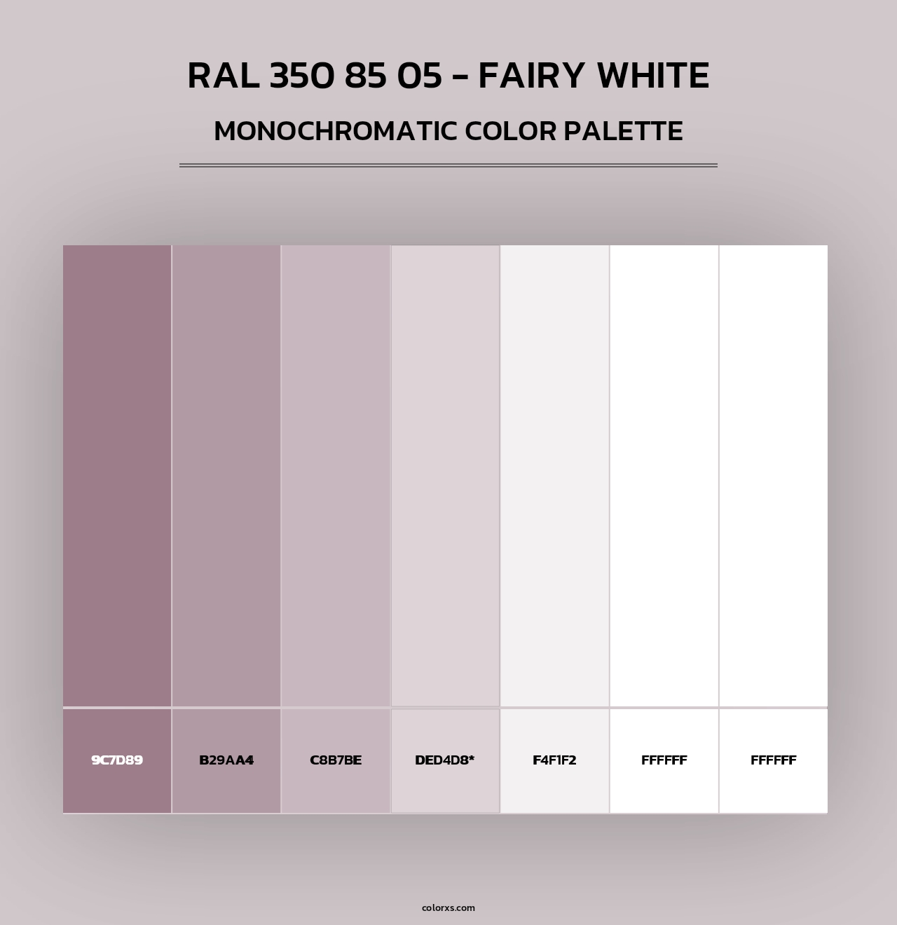 RAL 350 85 05 - Fairy White - Monochromatic Color Palette