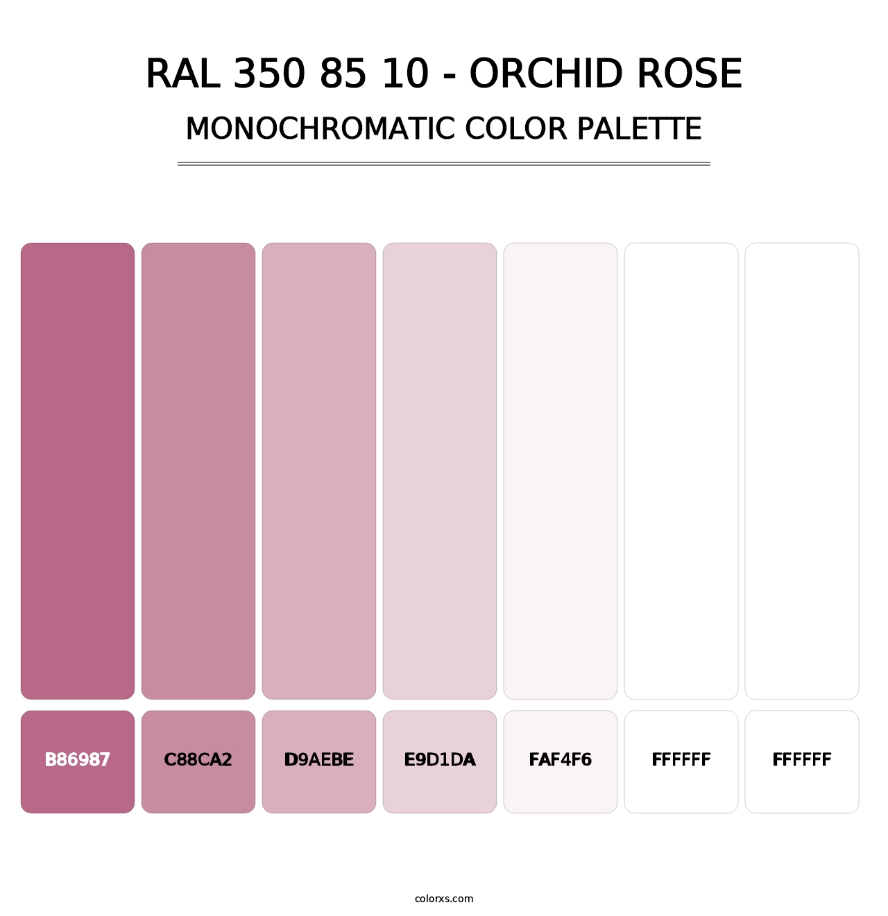 RAL 350 85 10 - Orchid Rose - Monochromatic Color Palette