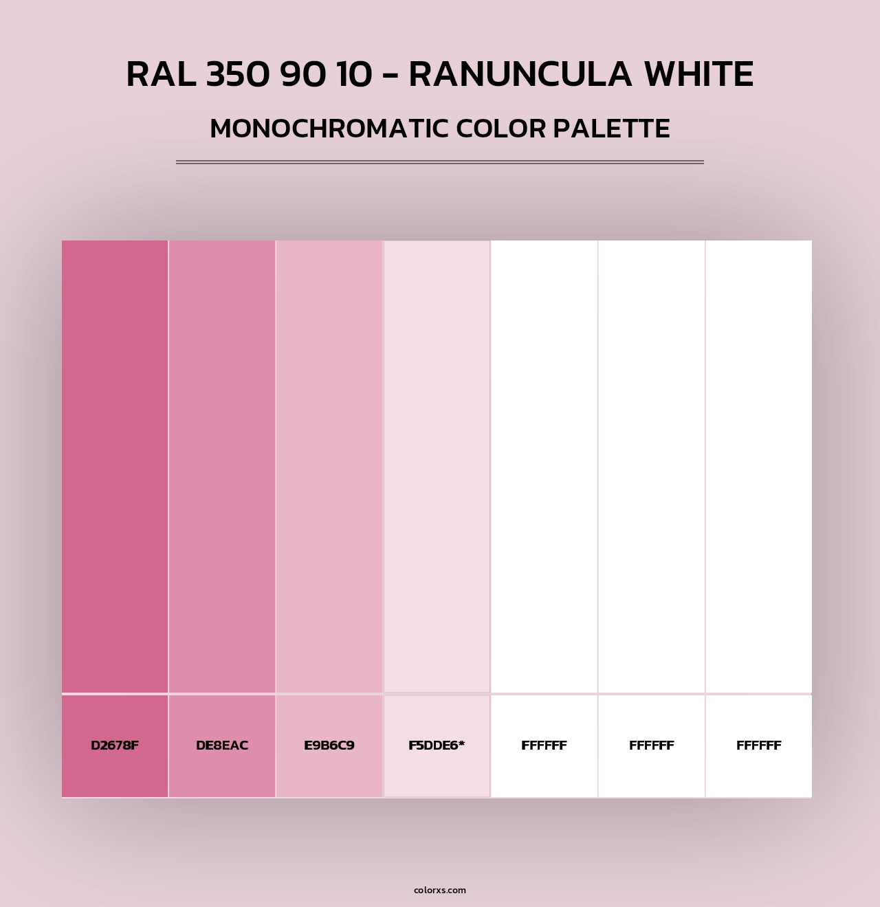 RAL 350 90 10 - Ranuncula White - Monochromatic Color Palette