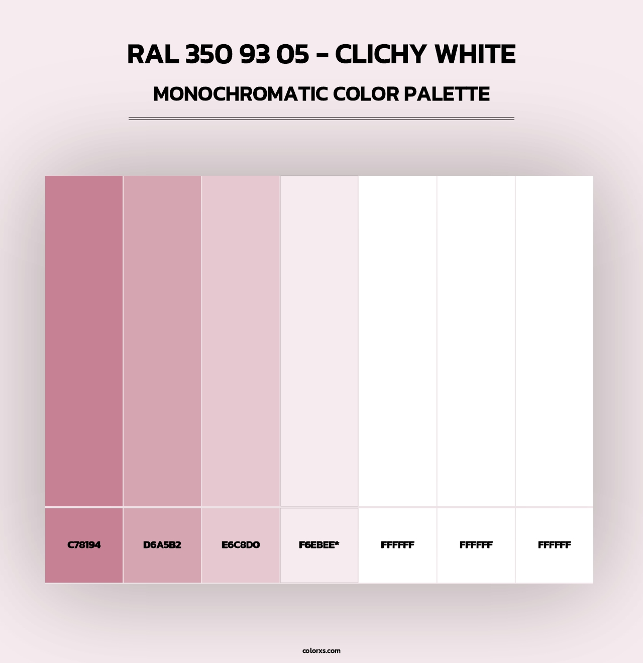 RAL 350 93 05 - Clichy White - Monochromatic Color Palette