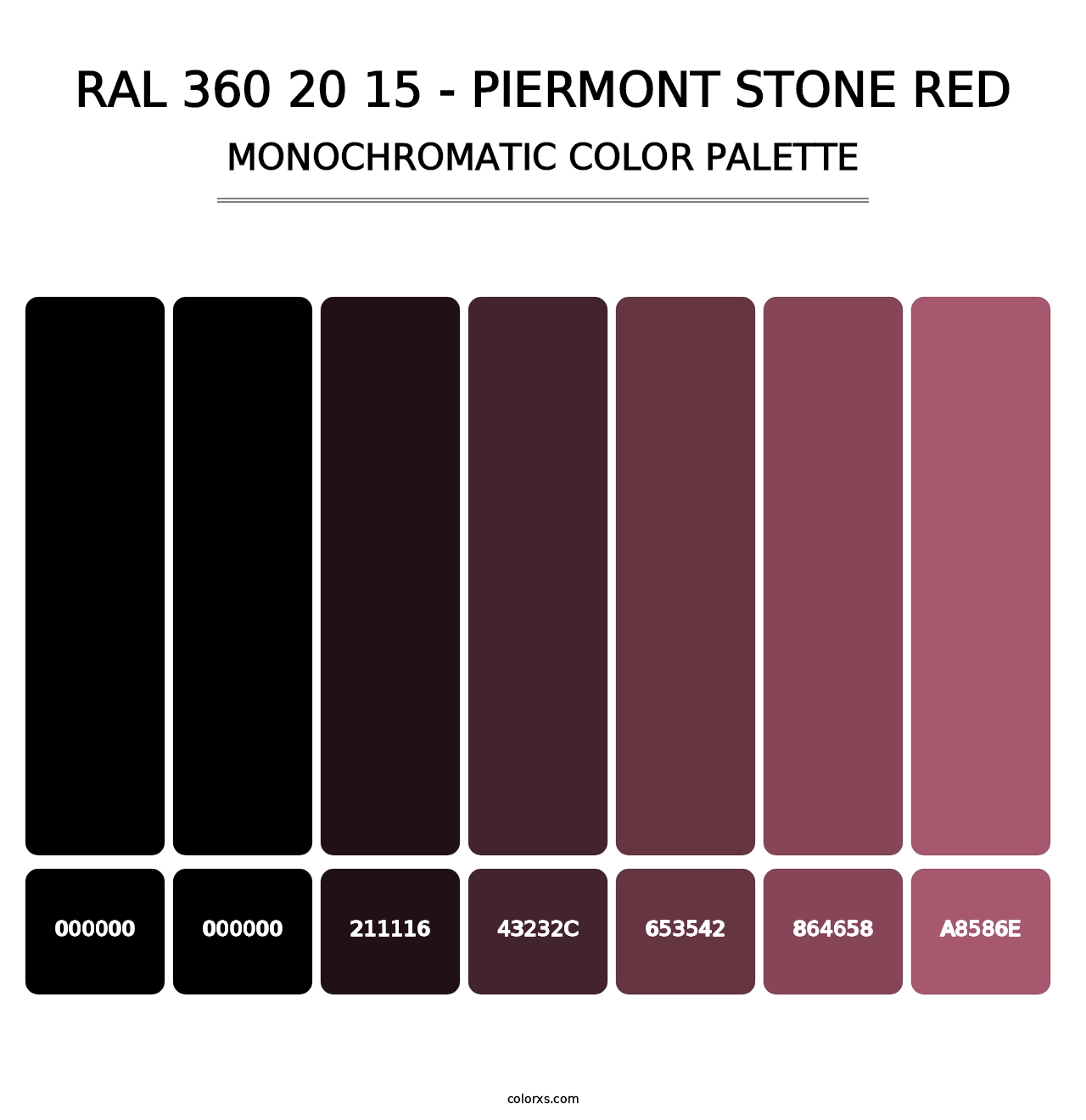 RAL 360 20 15 - Piermont Stone Red - Monochromatic Color Palette