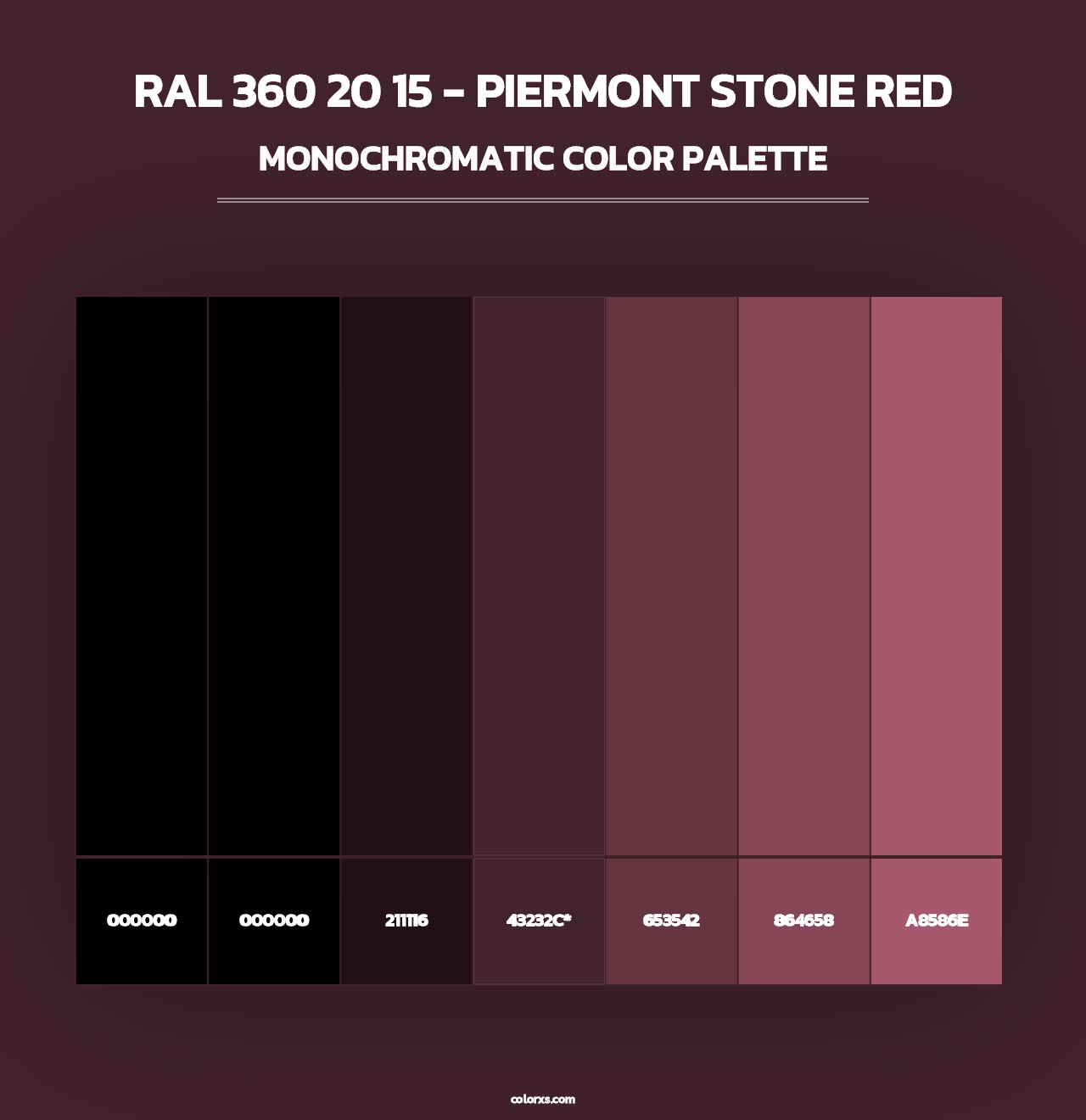 RAL 360 20 15 - Piermont Stone Red - Monochromatic Color Palette