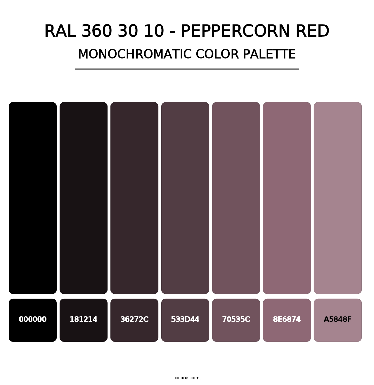 RAL 360 30 10 - Peppercorn Red - Monochromatic Color Palette