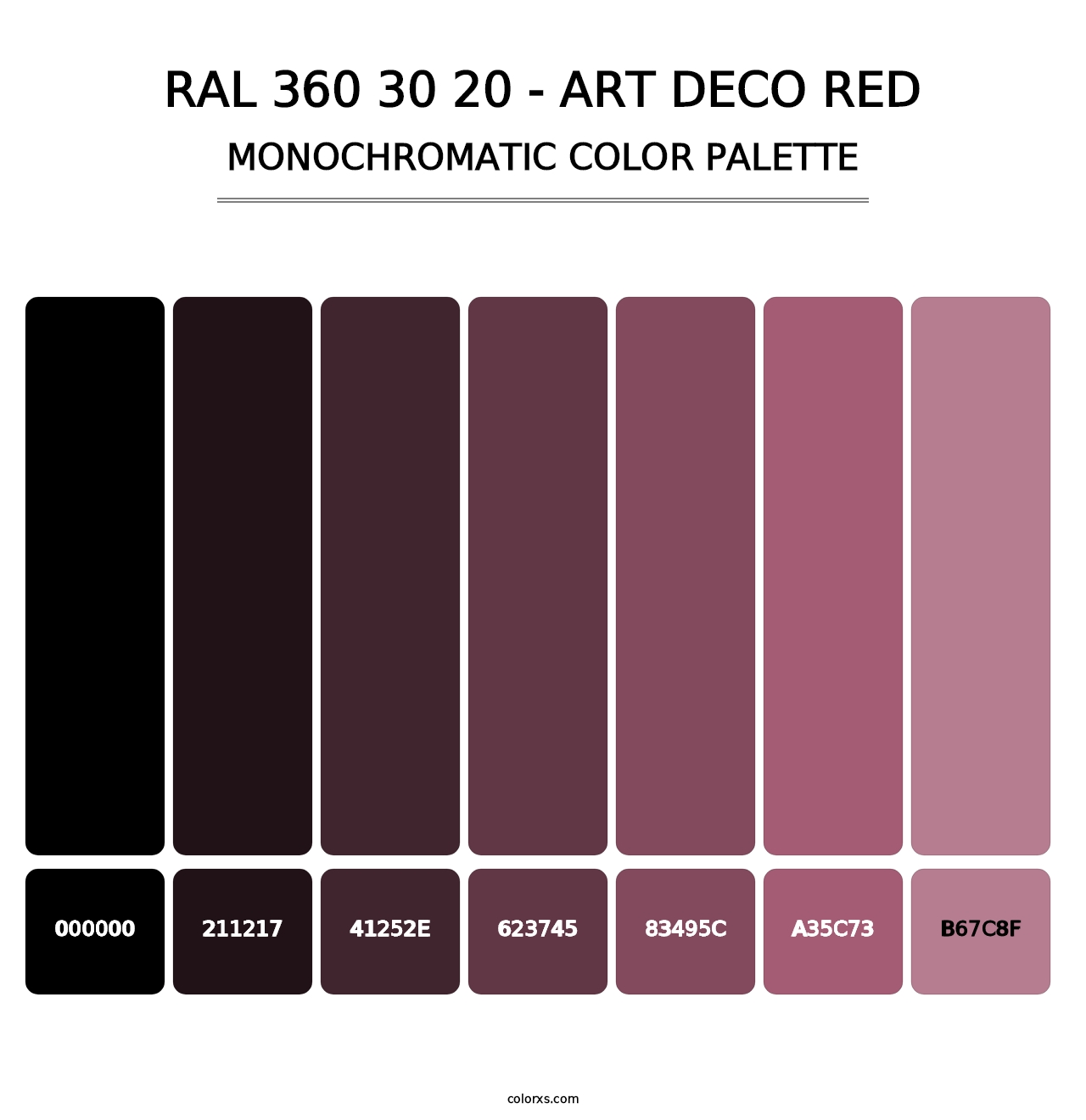 RAL 360 30 20 - Art Deco Red - Monochromatic Color Palette
