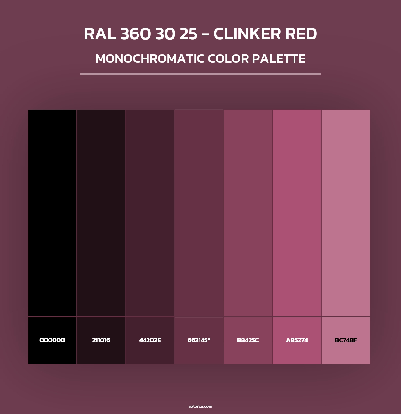 RAL 360 30 25 - Clinker Red - Monochromatic Color Palette