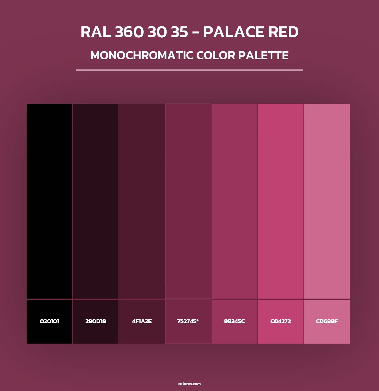RAL 360 30 35 - Palace Red - Monochromatic Color Palette