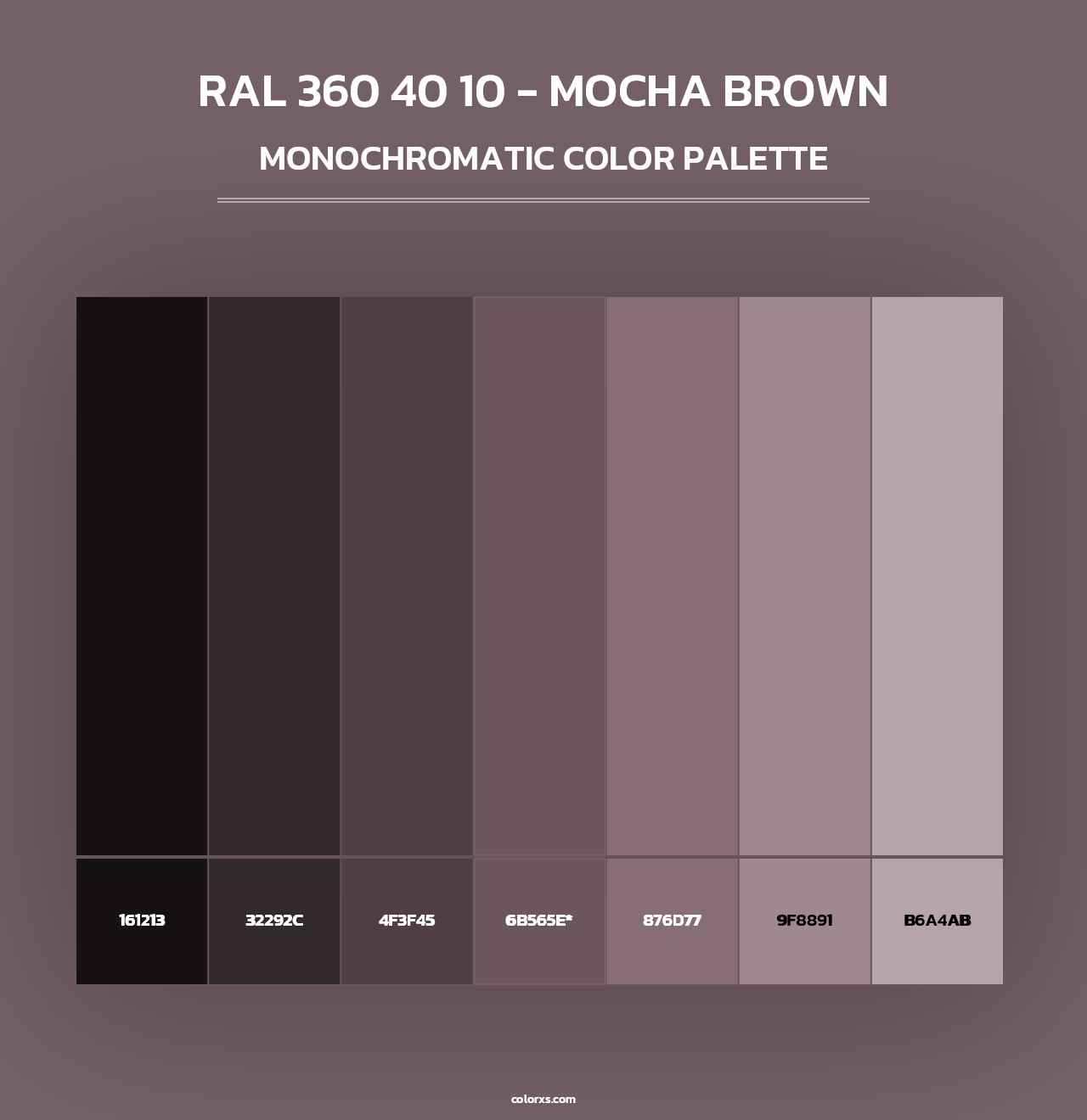 RAL 360 40 10 - Mocha Brown - Monochromatic Color Palette