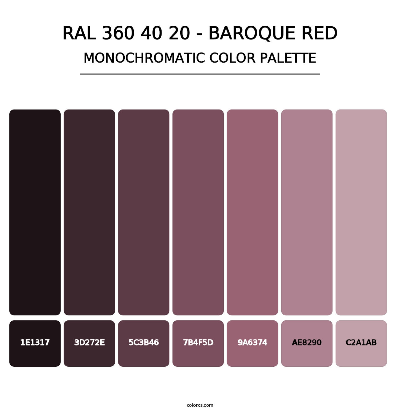 RAL 360 40 20 - Baroque Red - Monochromatic Color Palette
