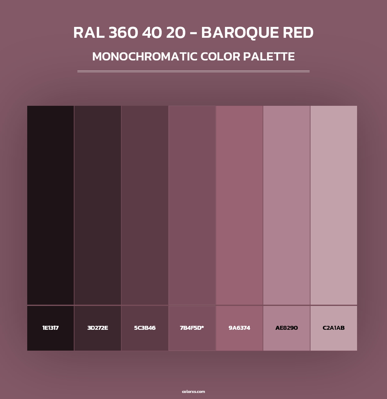 RAL 360 40 20 - Baroque Red - Monochromatic Color Palette