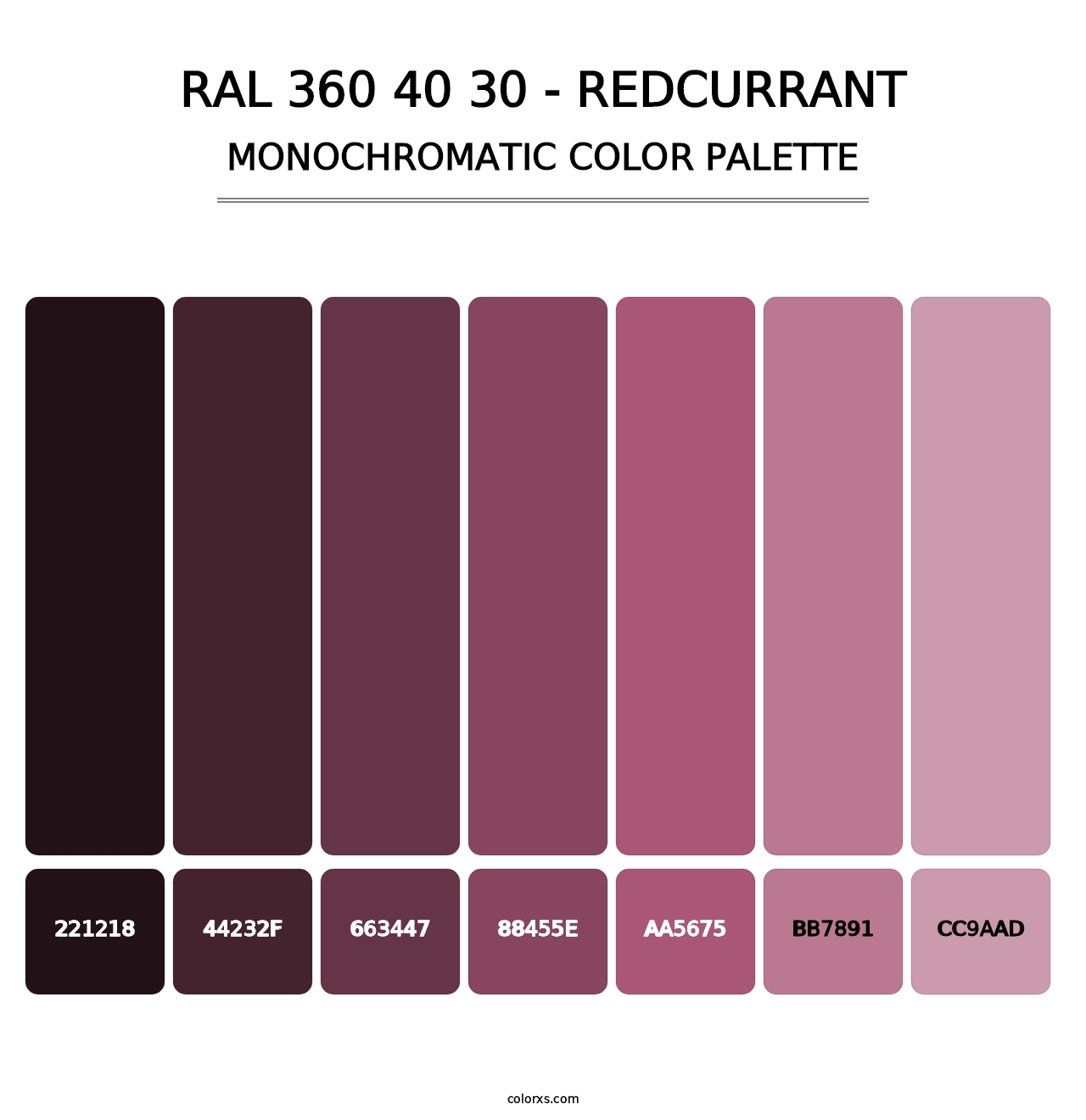 RAL 360 40 30 - Redcurrant - Monochromatic Color Palette
