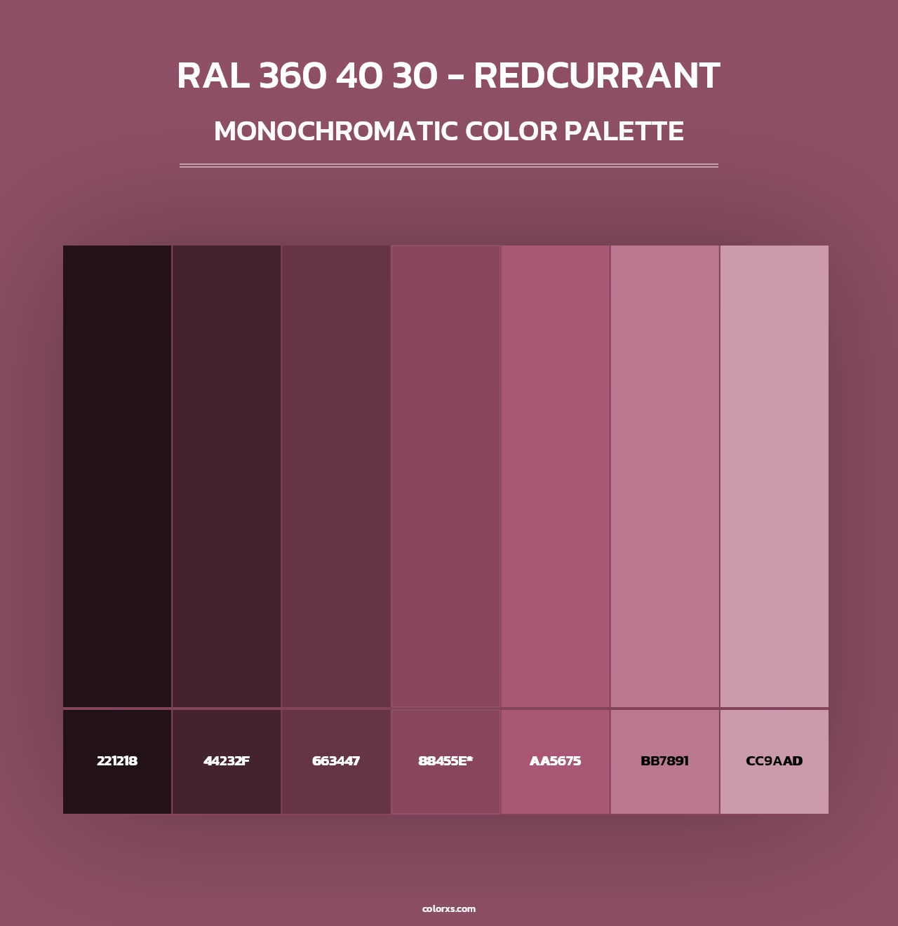 RAL 360 40 30 - Redcurrant - Monochromatic Color Palette