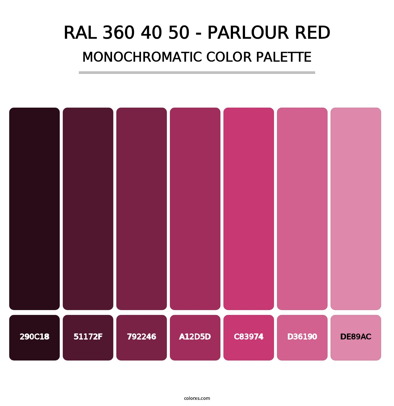 RAL 360 40 50 - Parlour Red - Monochromatic Color Palette