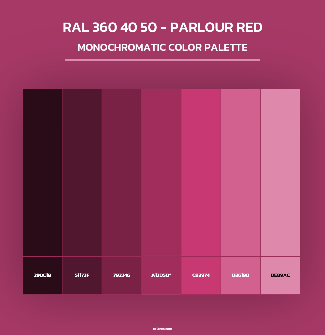 RAL 360 40 50 - Parlour Red - Monochromatic Color Palette
