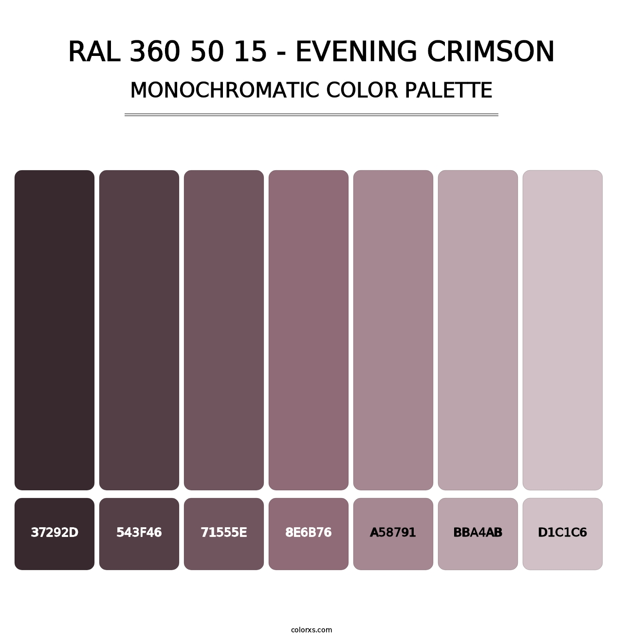 RAL 360 50 15 - Evening Crimson - Monochromatic Color Palette