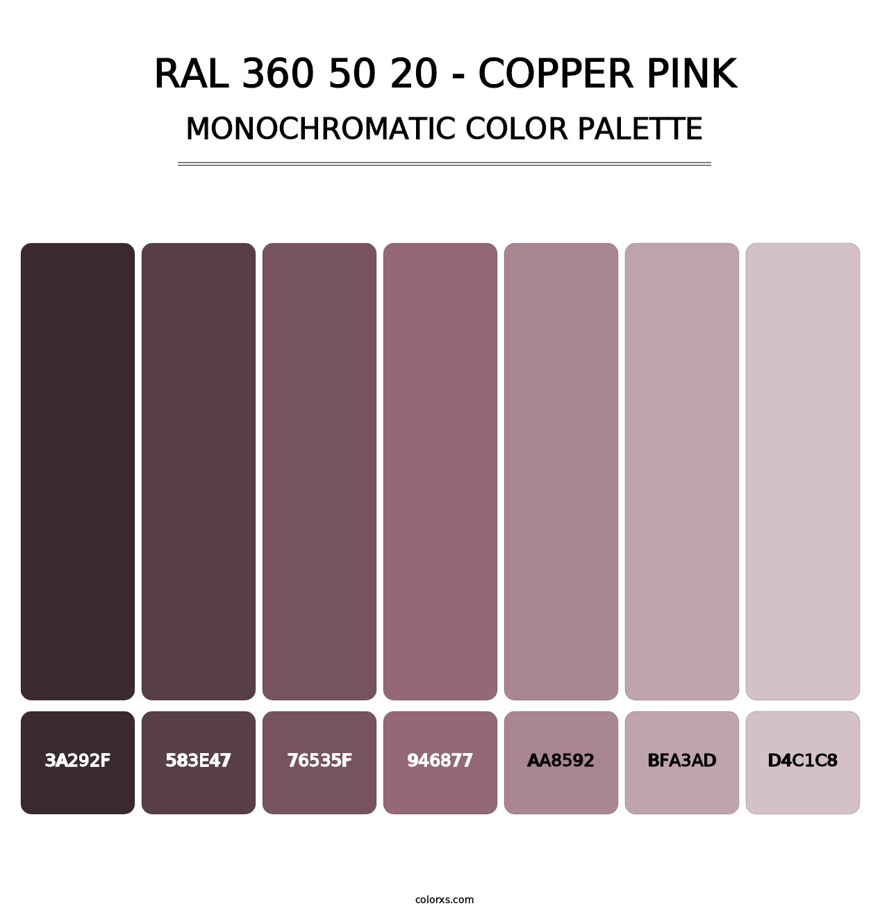 RAL 360 50 20 - Copper Pink - Monochromatic Color Palette