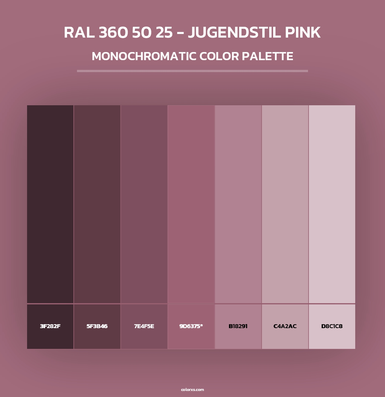 RAL 360 50 25 - Jugendstil Pink - Monochromatic Color Palette