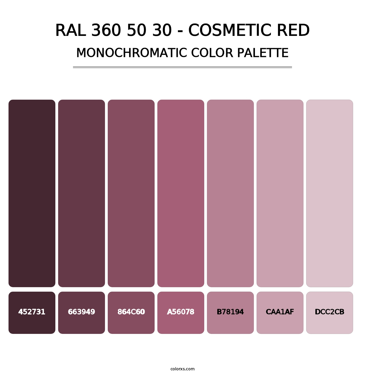 RAL 360 50 30 - Cosmetic Red - Monochromatic Color Palette