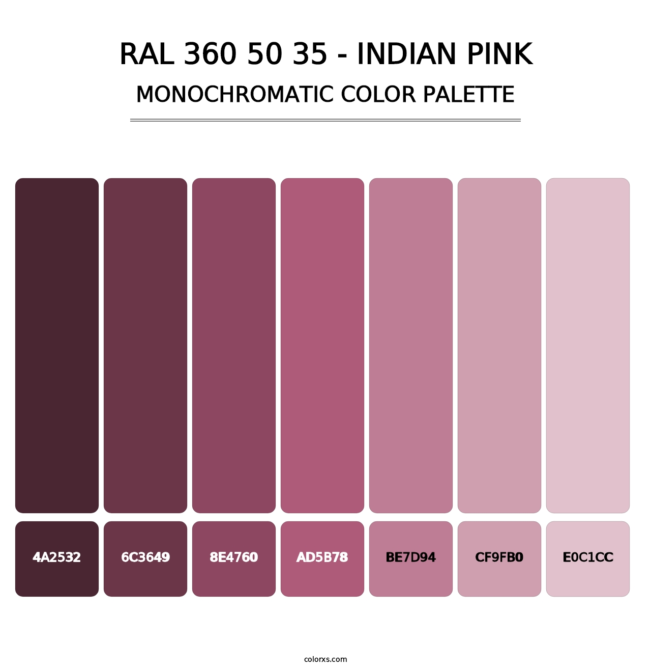 RAL 360 50 35 - Indian Pink - Monochromatic Color Palette