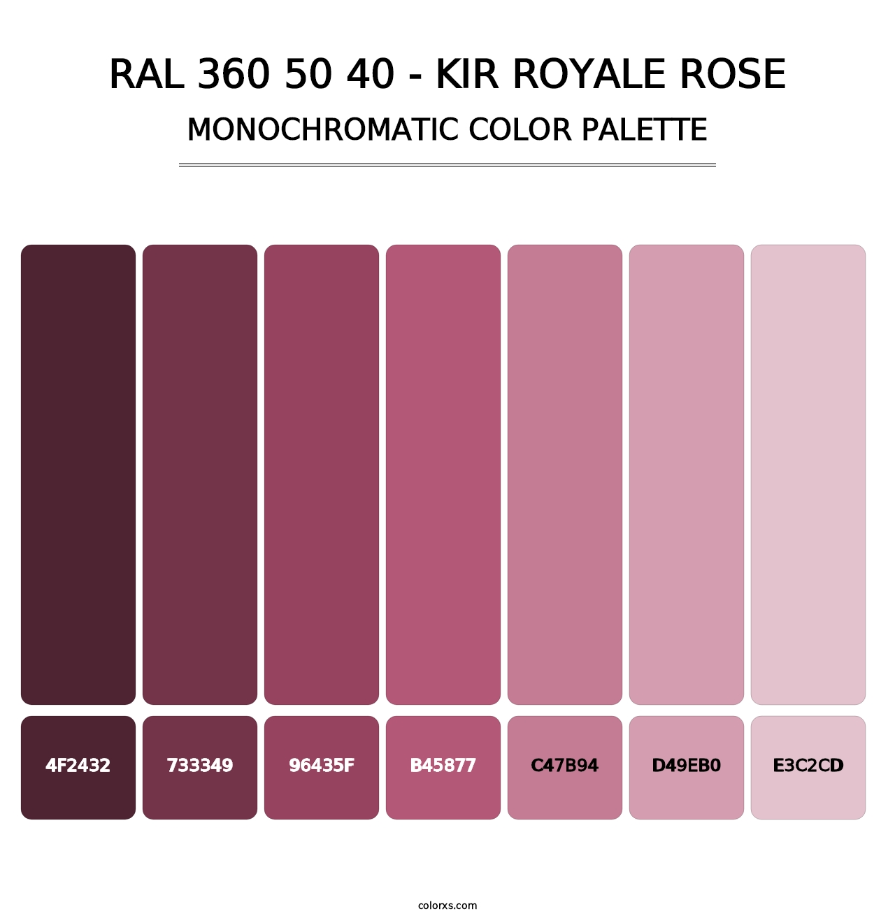RAL 360 50 40 - Kir Royale Rose - Monochromatic Color Palette