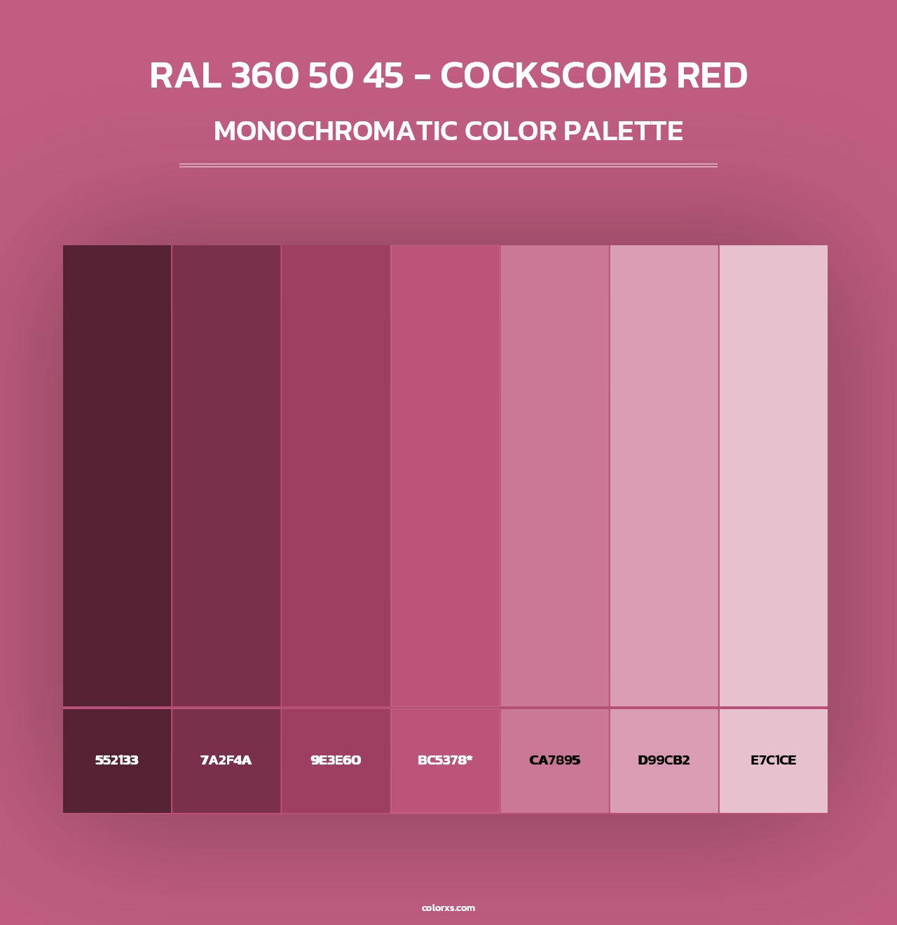RAL 360 50 45 - Cockscomb Red - Monochromatic Color Palette