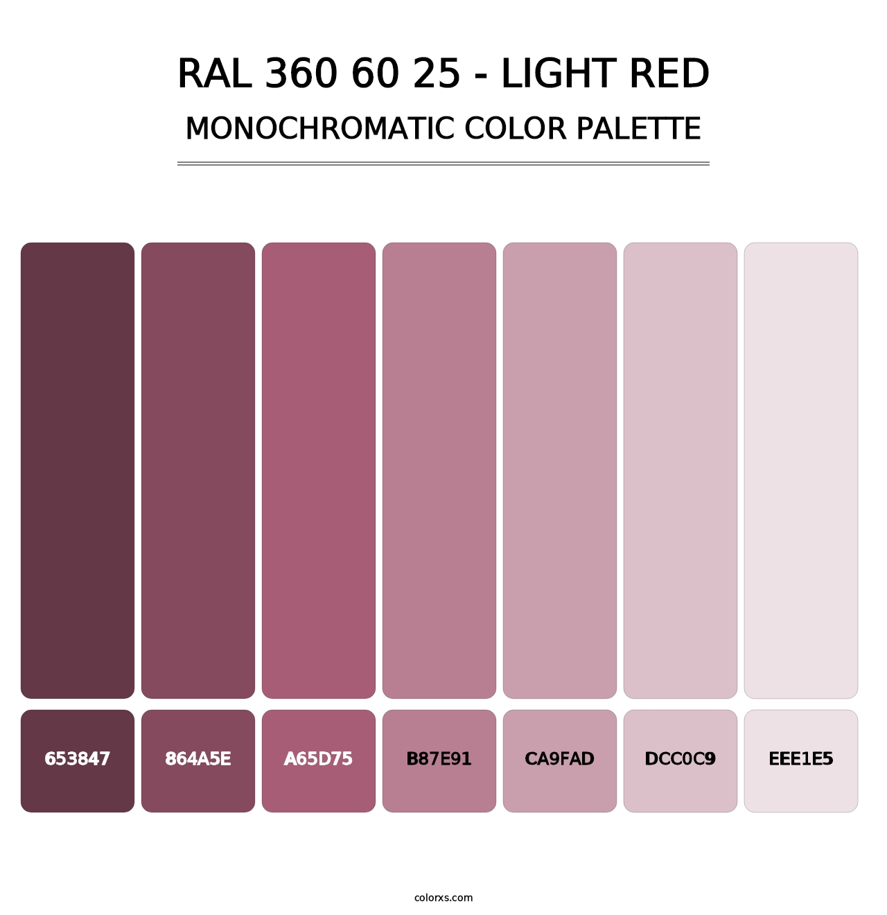 RAL 360 60 25 - Light Red - Monochromatic Color Palette