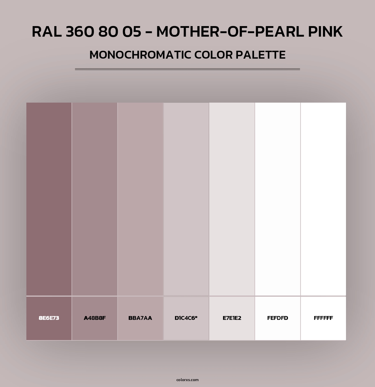 RAL 360 80 05 - Mother-Of-Pearl Pink - Monochromatic Color Palette