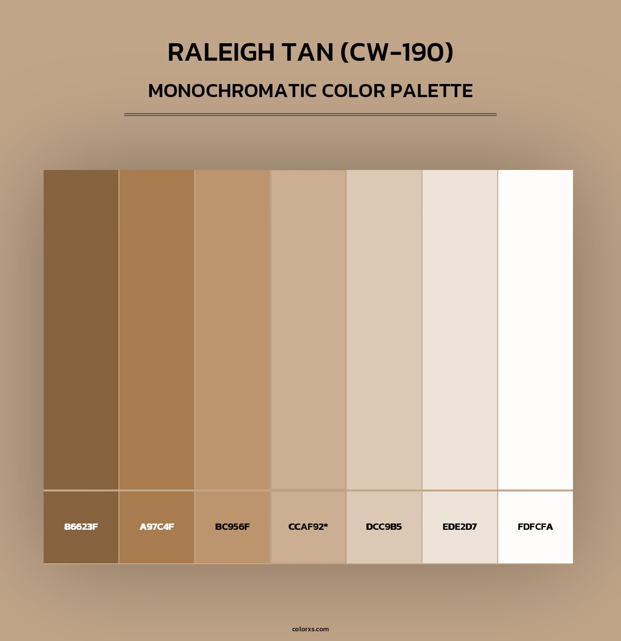 Raleigh Tan (CW-190) - Monochromatic Color Palette