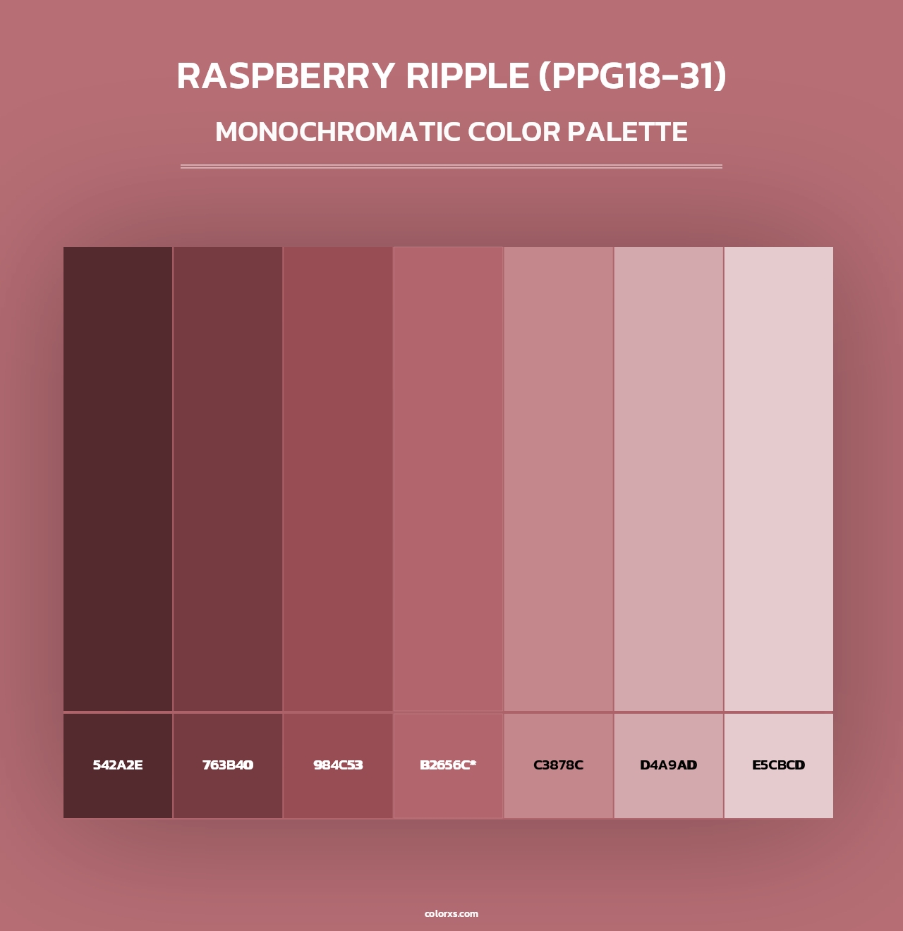 Raspberry Ripple (PPG18-31) - Monochromatic Color Palette