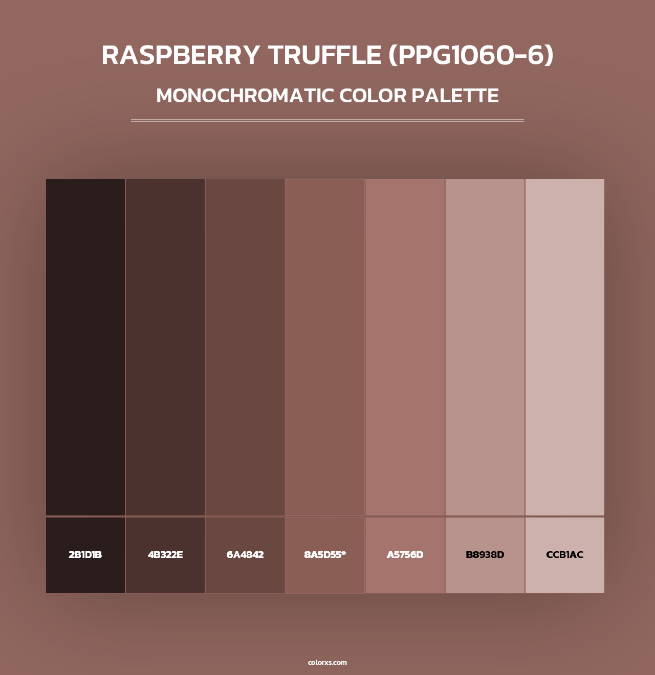 Raspberry Truffle (PPG1060-6) - Monochromatic Color Palette