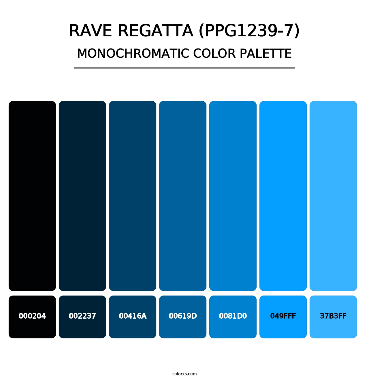 Rave Regatta (PPG1239-7) - Monochromatic Color Palette