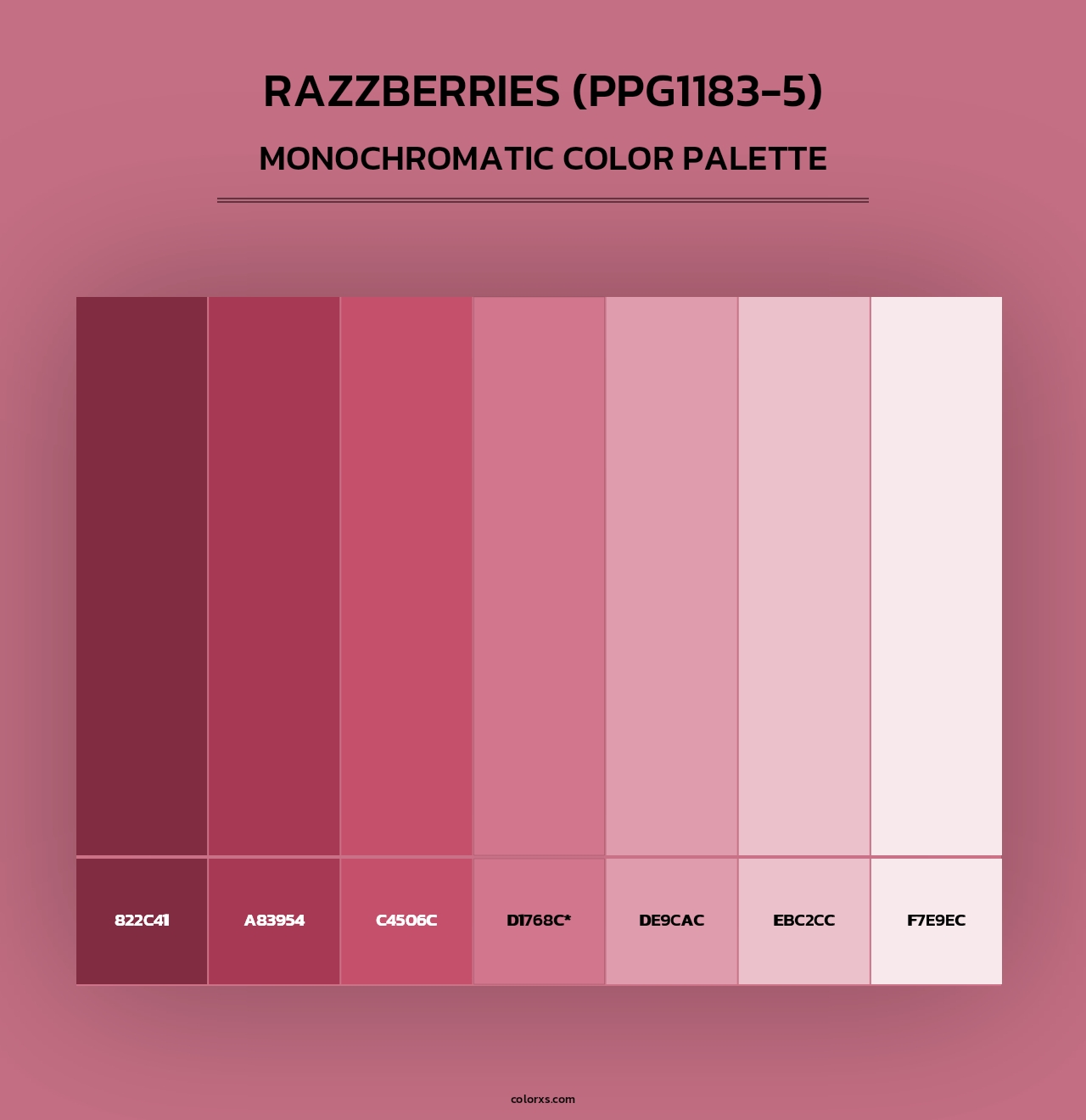 Razzberries (PPG1183-5) - Monochromatic Color Palette