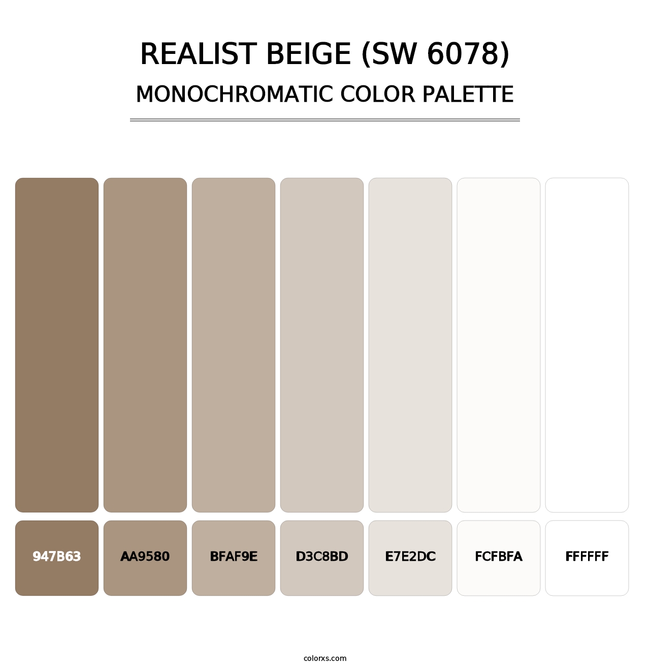 Realist Beige (SW 6078) - Monochromatic Color Palette