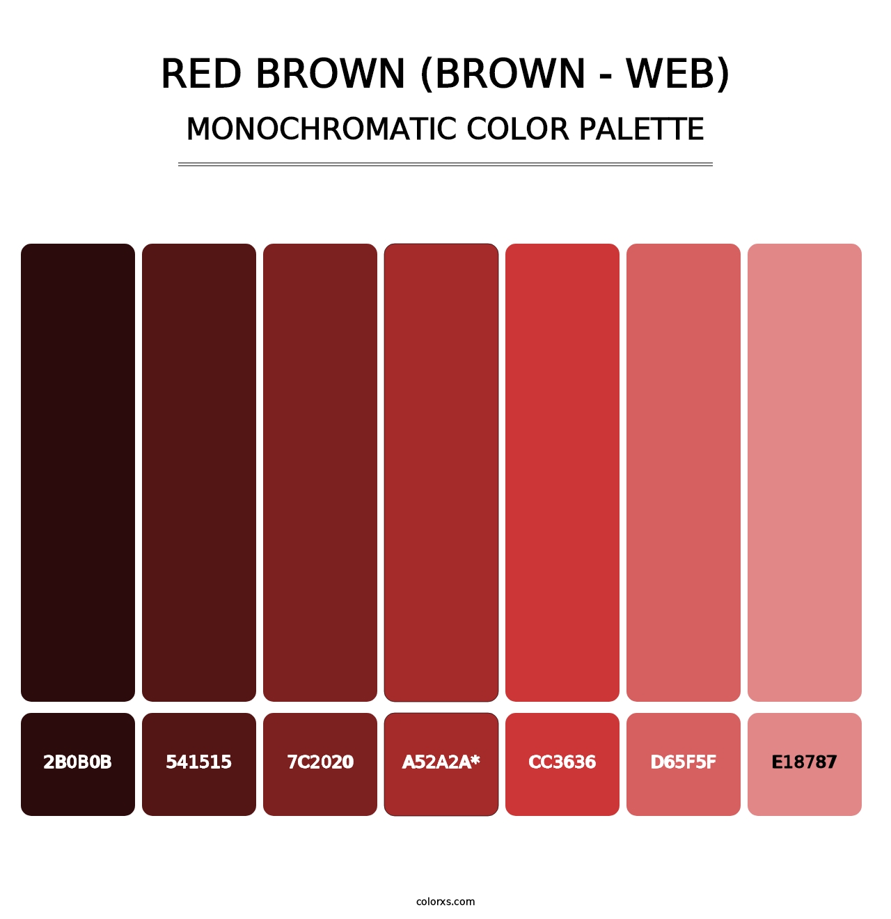 Red Brown (Brown - Web) - Monochromatic Color Palette