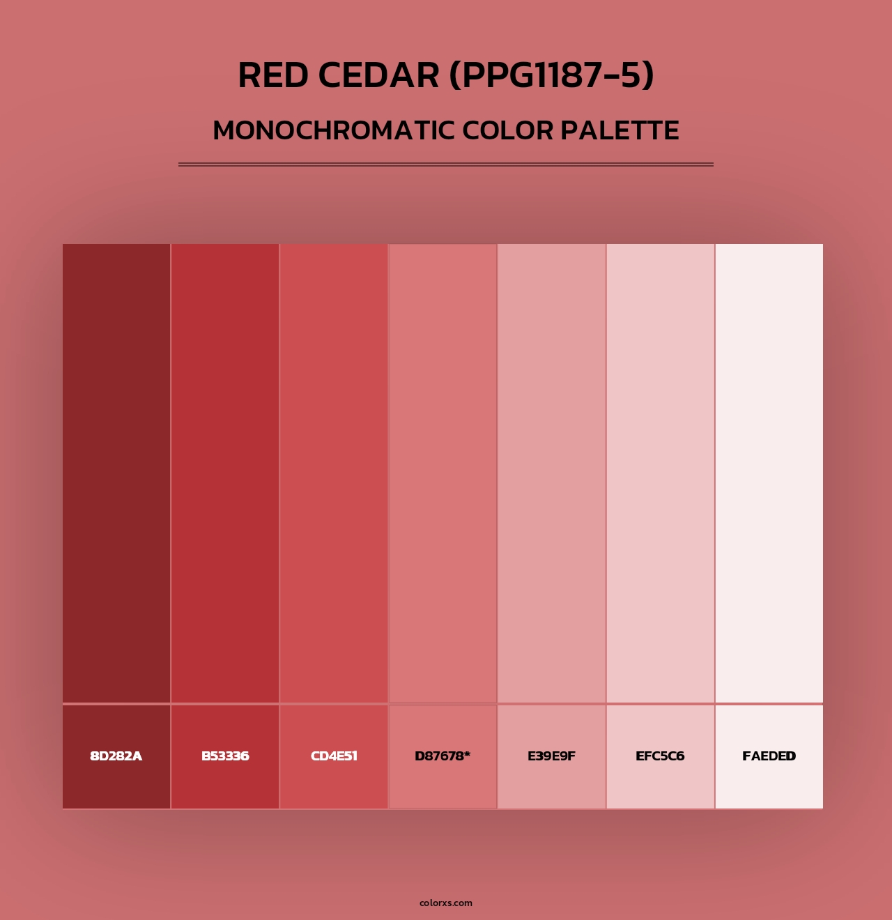 Red Cedar (PPG1187-5) - Monochromatic Color Palette