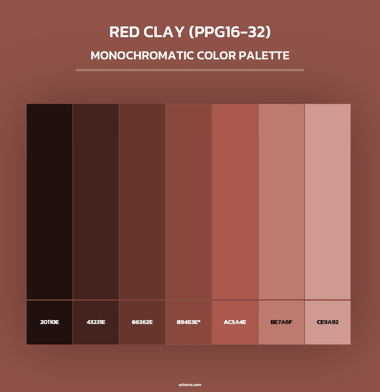 Red Clay (PPG16-32) - Monochromatic Color Palette