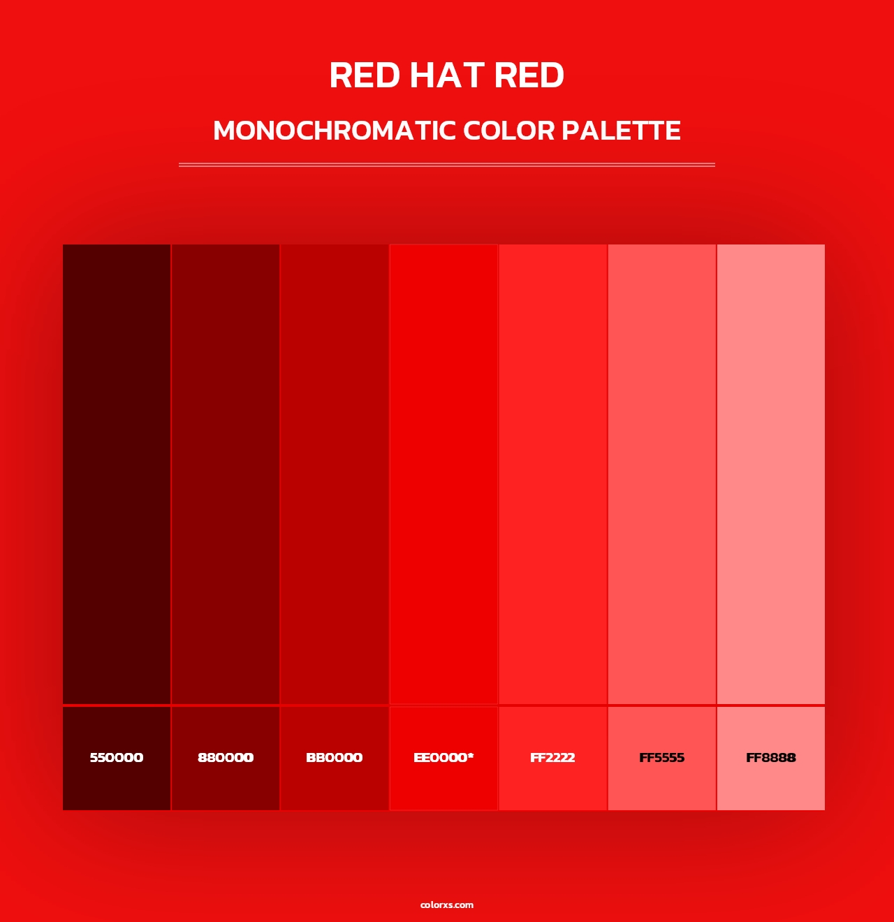 Red Hat Red - Monochromatic Color Palette