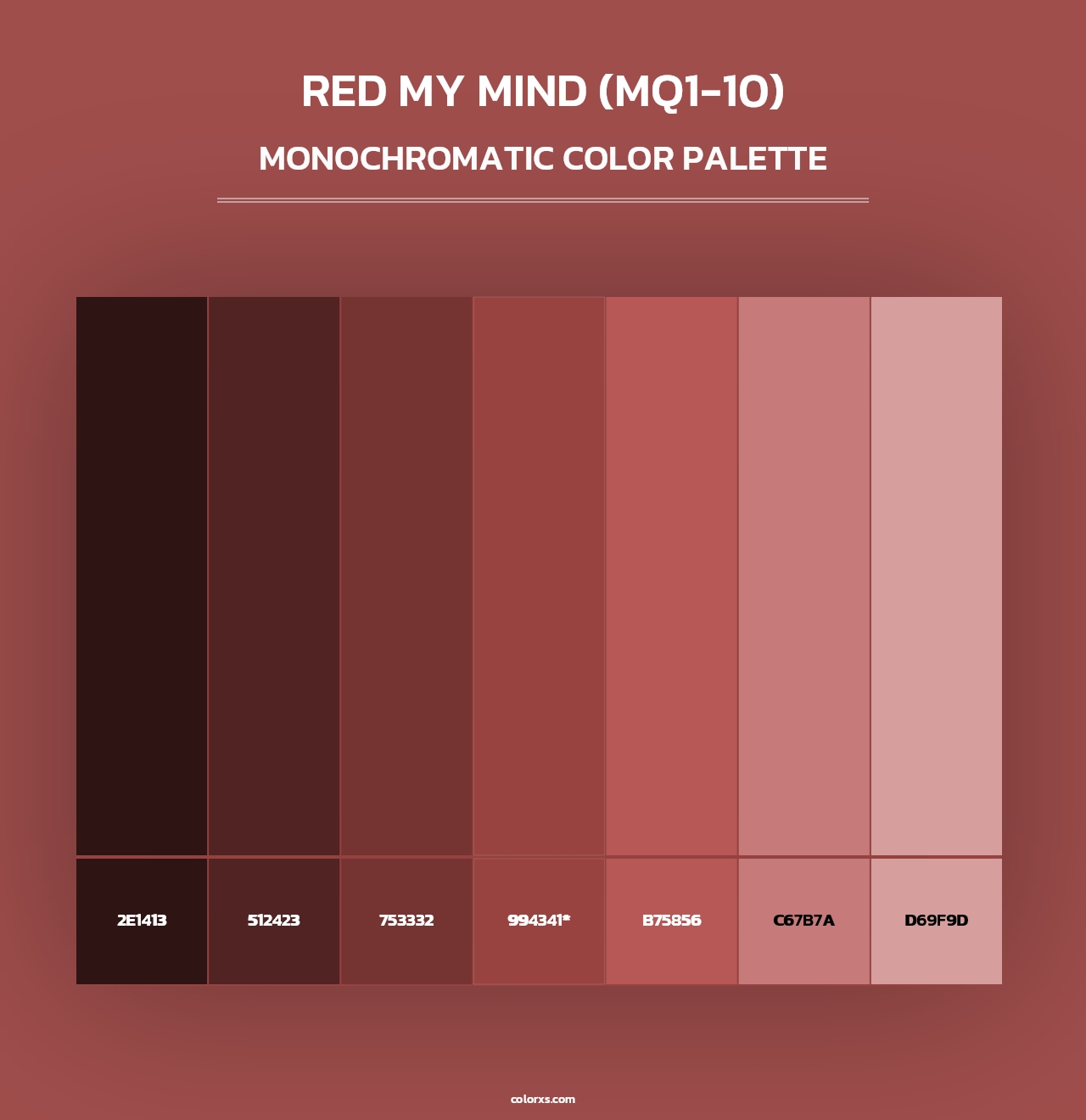 Red My Mind (MQ1-10) - Monochromatic Color Palette