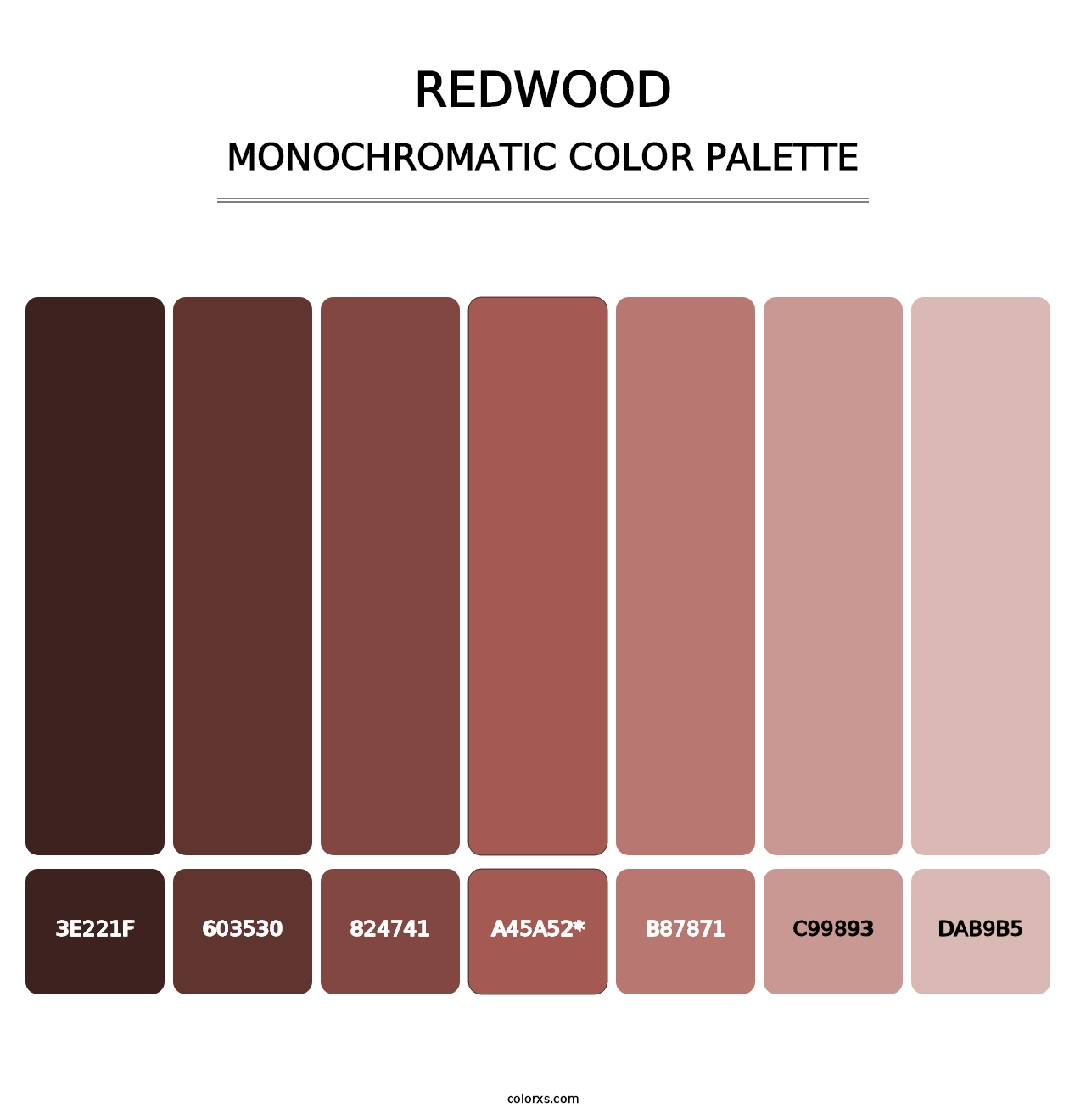 Redwood - Monochromatic Color Palette