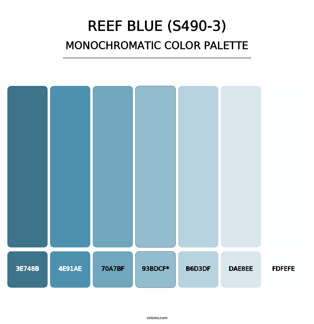 Reef Blue (S490-3) - Monochromatic Color Palette