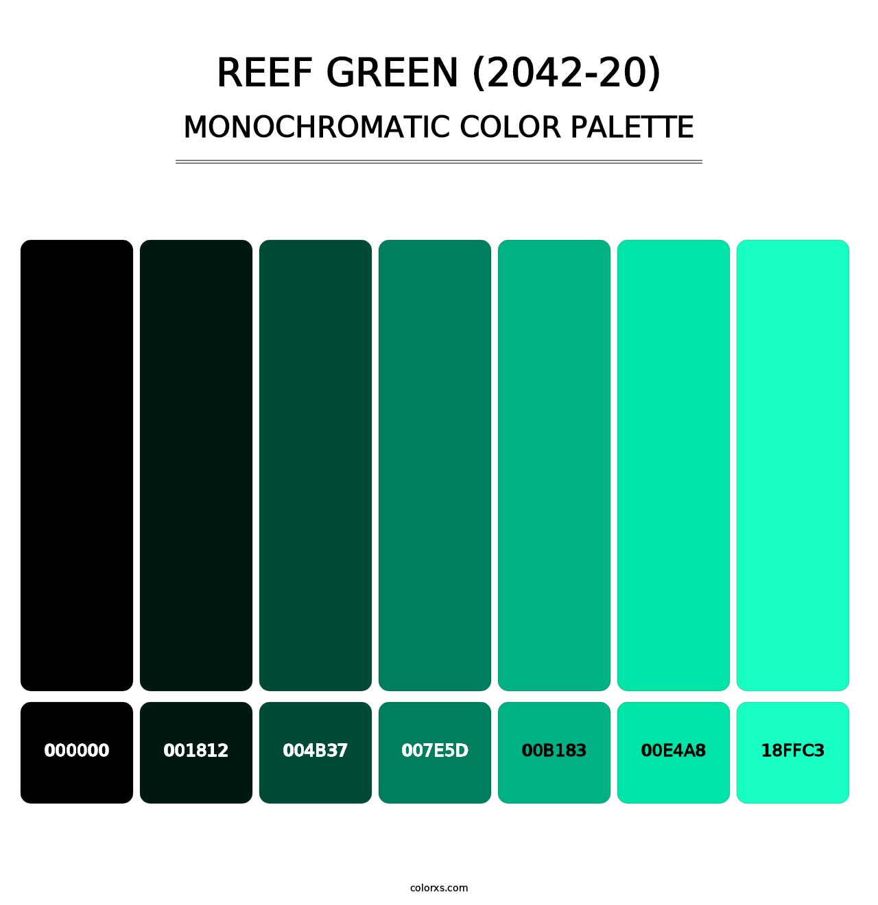 Reef Green (2042-20) - Monochromatic Color Palette