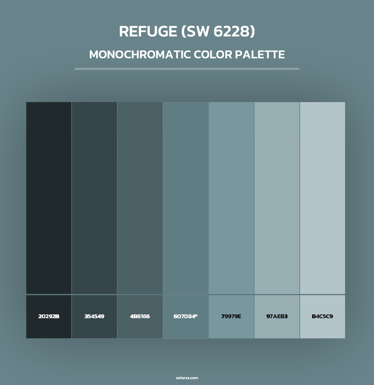 Refuge (SW 6228) - Monochromatic Color Palette