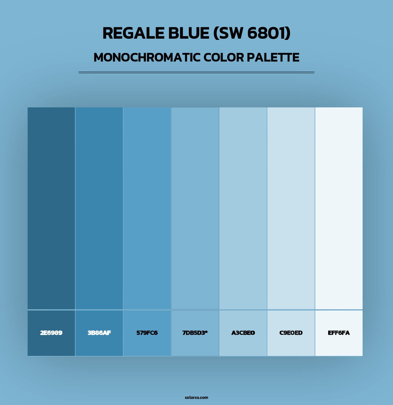 Regale Blue (SW 6801) - Monochromatic Color Palette